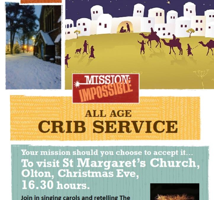 Mission Impossible – All Age Crib Service December 24th at 4-30pm