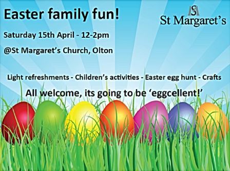 Easter Family Fun! 15th April 12.00 – 2.00 pm
